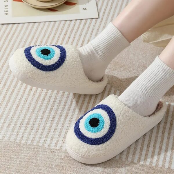 Evil Eye Fuzzy Comfortable Slippers - Image 2