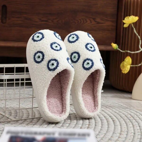 Evil Eye Fuzzy Comfortable Multiple Eye Slippers - Image 2
