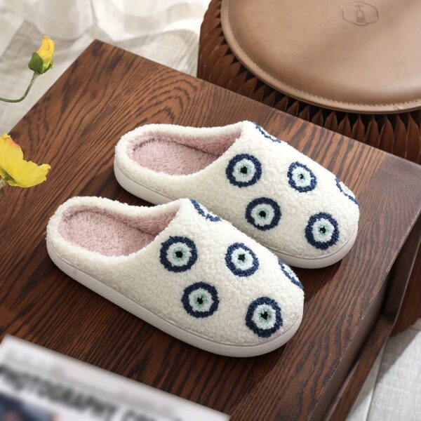 Evil Eye Fuzzy Comfortable Multiple Eye Slippers