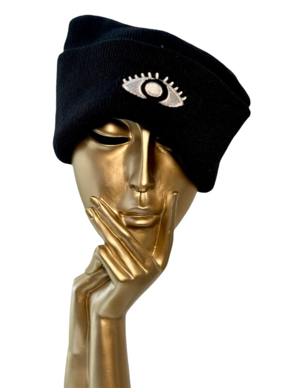 Evil Eye Embroidered Beanie Hat - Image 6