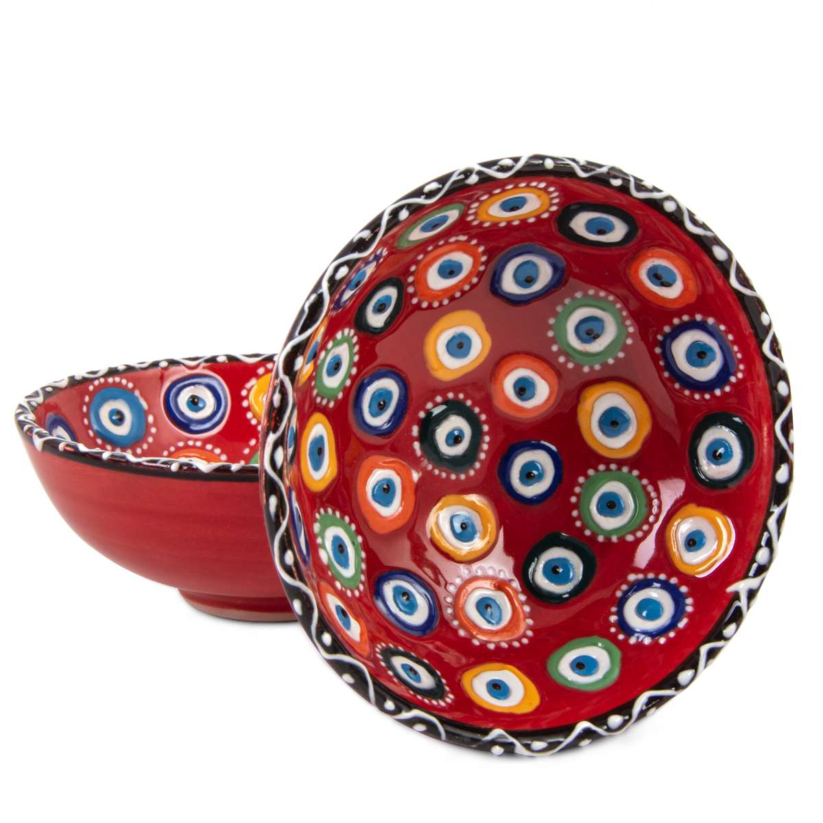 Evil Eye Colorful Hand Made Ceramic Bowls - Sets of 2 and 4 - Image 6