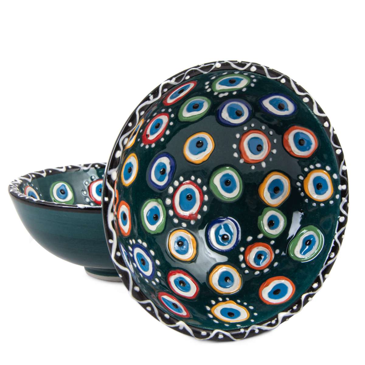 Evil Eye Colorful Hand Made Ceramic Bowls - Sets of 2 and 4 - Image 5