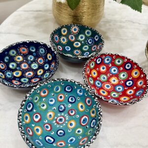 Evil Eye Colorful Hand Made Ceramic Bowls - Sets of 2 and 4