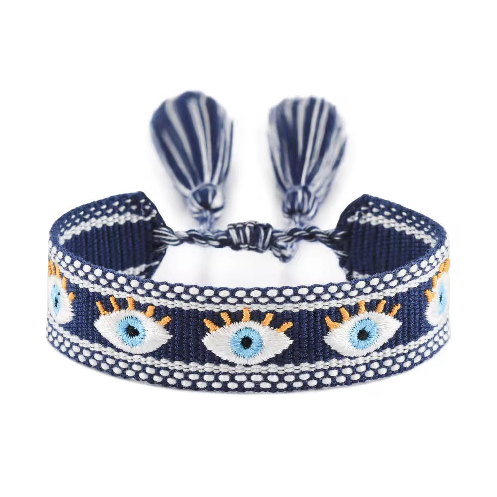 Evil Eye Woven Bracelet with Tassle - Style and Protection - Image 2