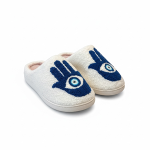 Evil Eye Fuzzy Comfortable Hamsa Slippers